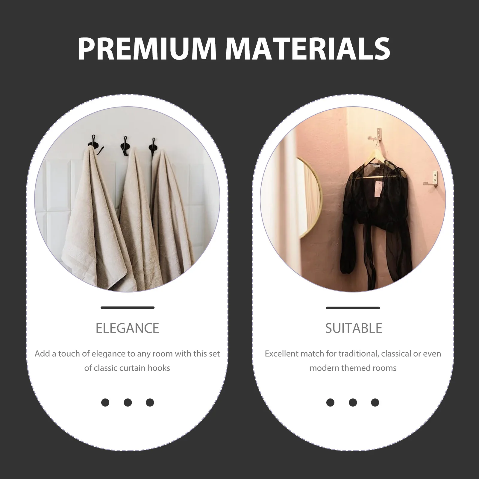 

Metal Curtain Hook High-grade Hooks Vintage Classical Drapery Elegant Accessories