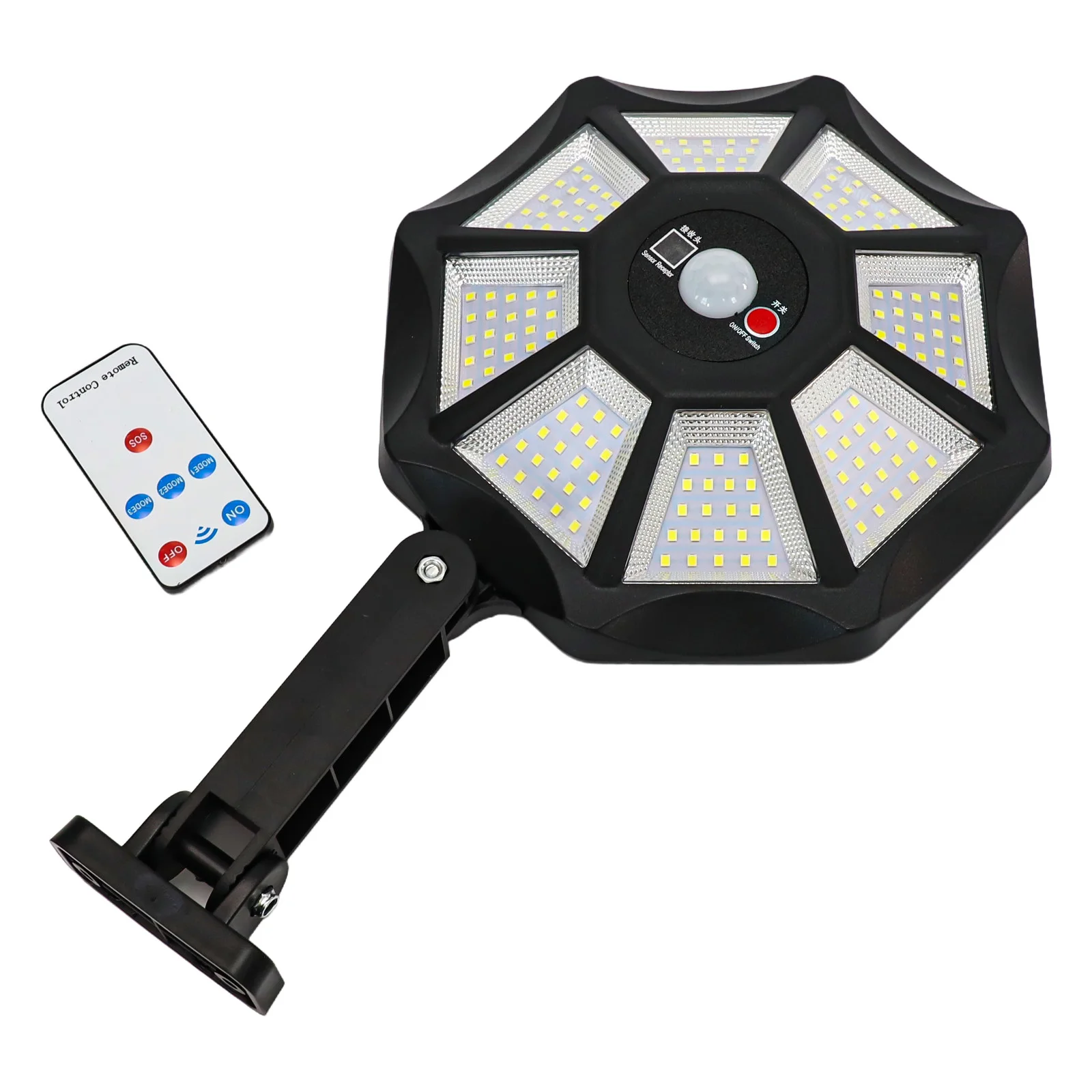 /360 /Degree /Solar Flood Light 168LED Motion Sensor Remote Control IP66 Waterproof Outdoor Street Garden Security Wall Lamp