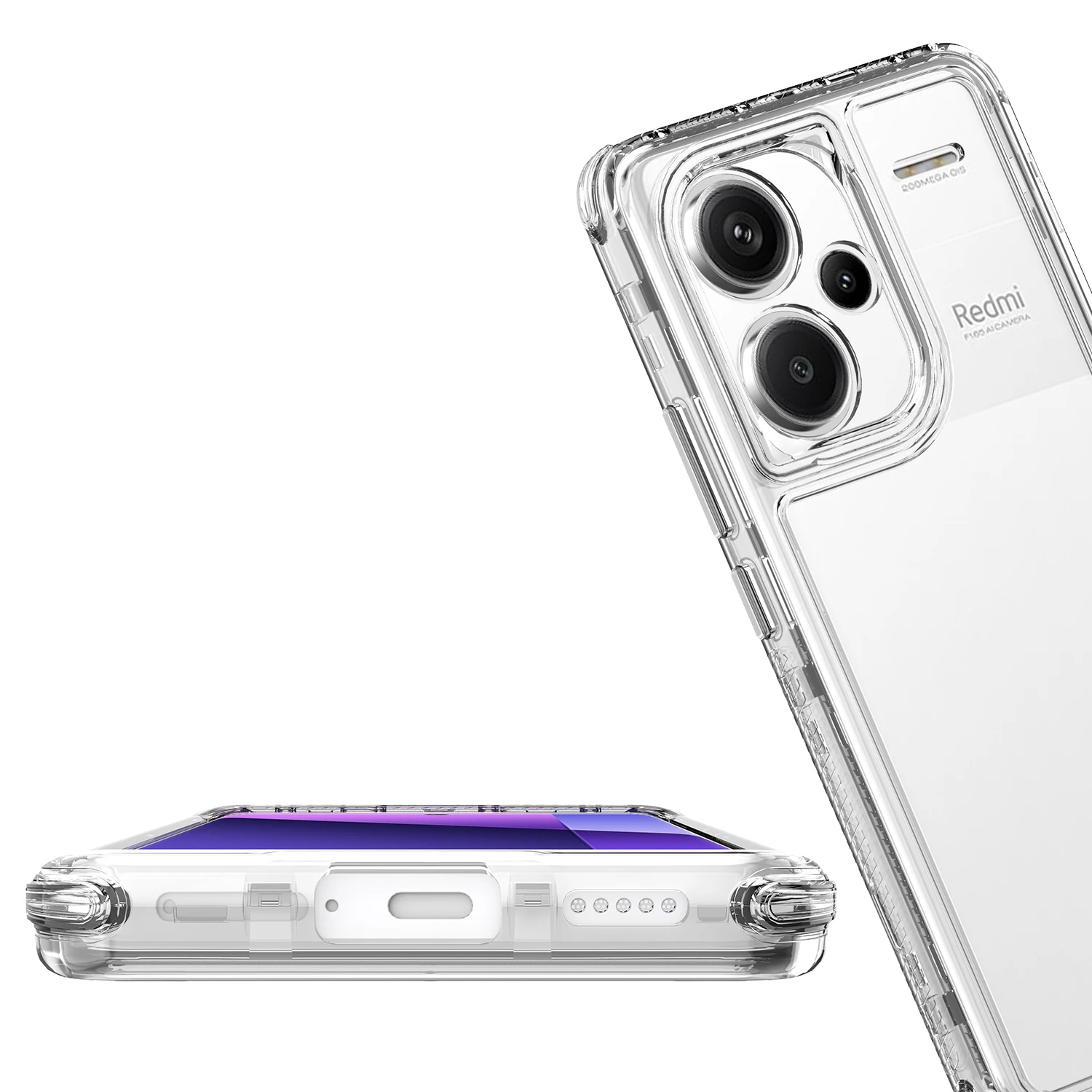 3 in 1 Rugged Armor Shockproof Case For Xiaomi Redmi Note 13 Pro 4G 13Pro Plus 5G Hard Plastic Frame Transparent TPU Back Cover