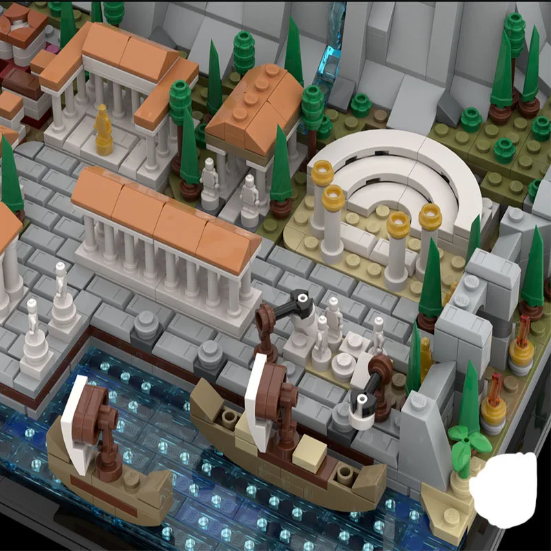 بقعة MOC-117805 أثينا أكروبوليس اللبنات بناء القلعة القديمة مدينة نموذج الطوب بناء هدية عيد ميلاد لتقوم بها بنفسك التجميع #4