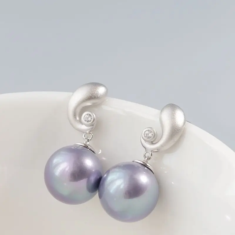 

Authentic 925 Sterling Silver Earring Inlaid Imitation Pearl Women Trendy Style Charm Creativ Silver Earring Jewelry Gift