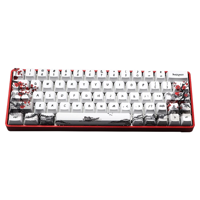 แป้นพิมพ์เครื่องกล Keycaps โปรไฟล์ OEM ที่กำหนดเอง 71 สำหรับ Key Dye Sub KeyCaps Double-shot ใช้งานร่วมกับ Cherry MX GH60 GK61