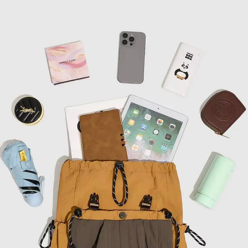 나일론 백팩 대용량 책가방 경량 드로스트링 스쿨백 핸드백 캐주얼 숄더 토트 대용량 통근 가방