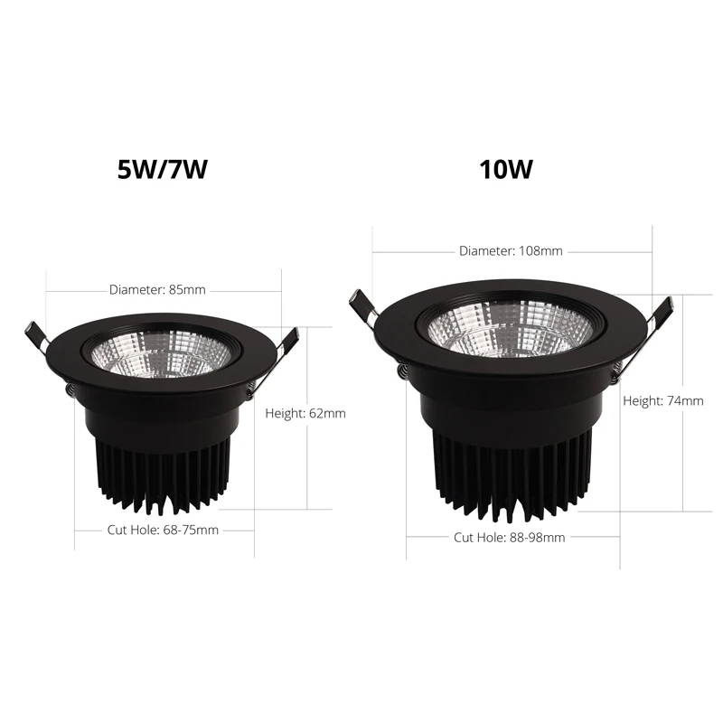 Special Black led spot Mini 3W 5W 7W COB LED Downlight Dimmable Recessed Lamp Light best for ceiling home office hotel 110V 220V