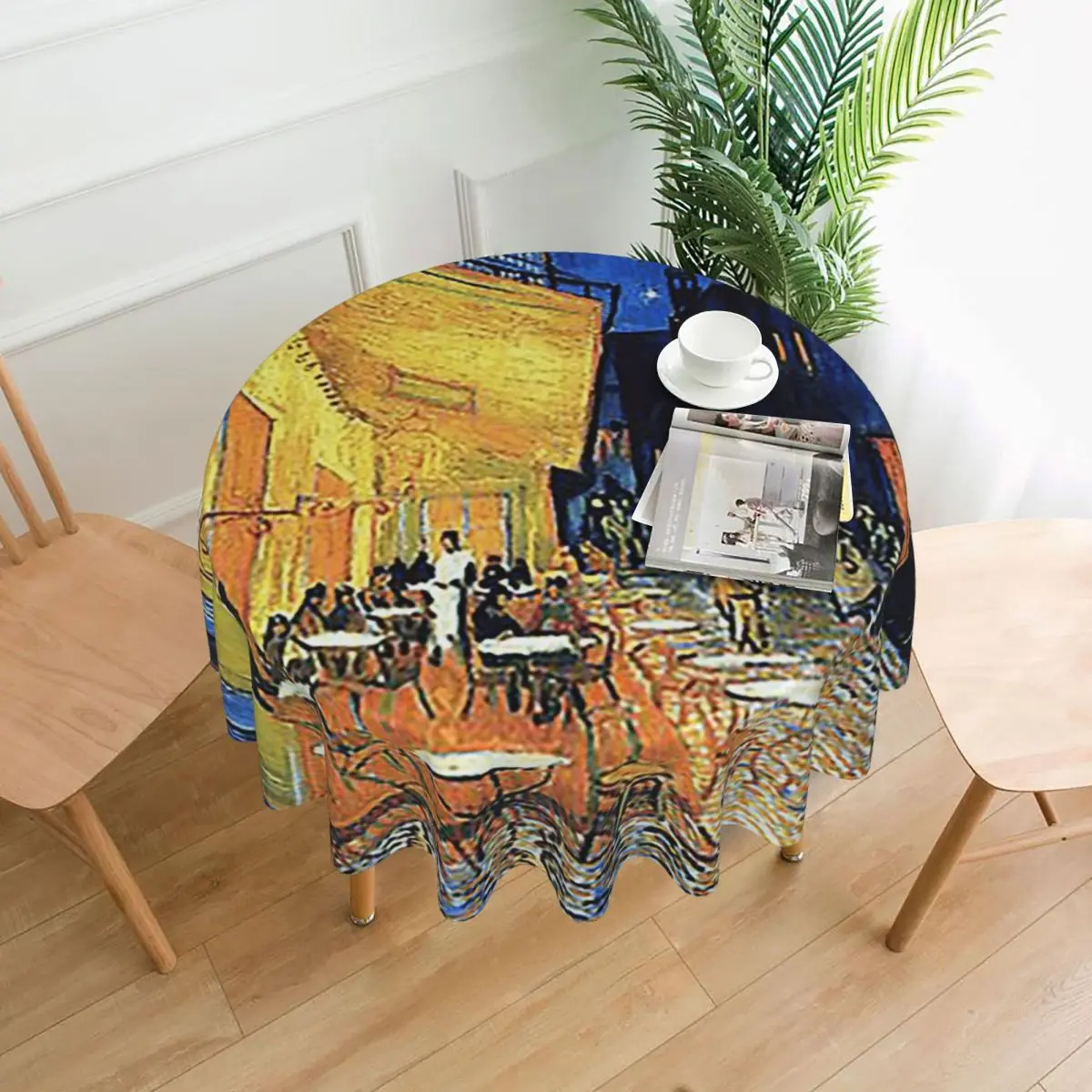 

Vincent Van Gogh The Cafe Terrace On The Place De Forum Waterproof Round Tablecloth Oilproof Table Cloth Dining Table Cover