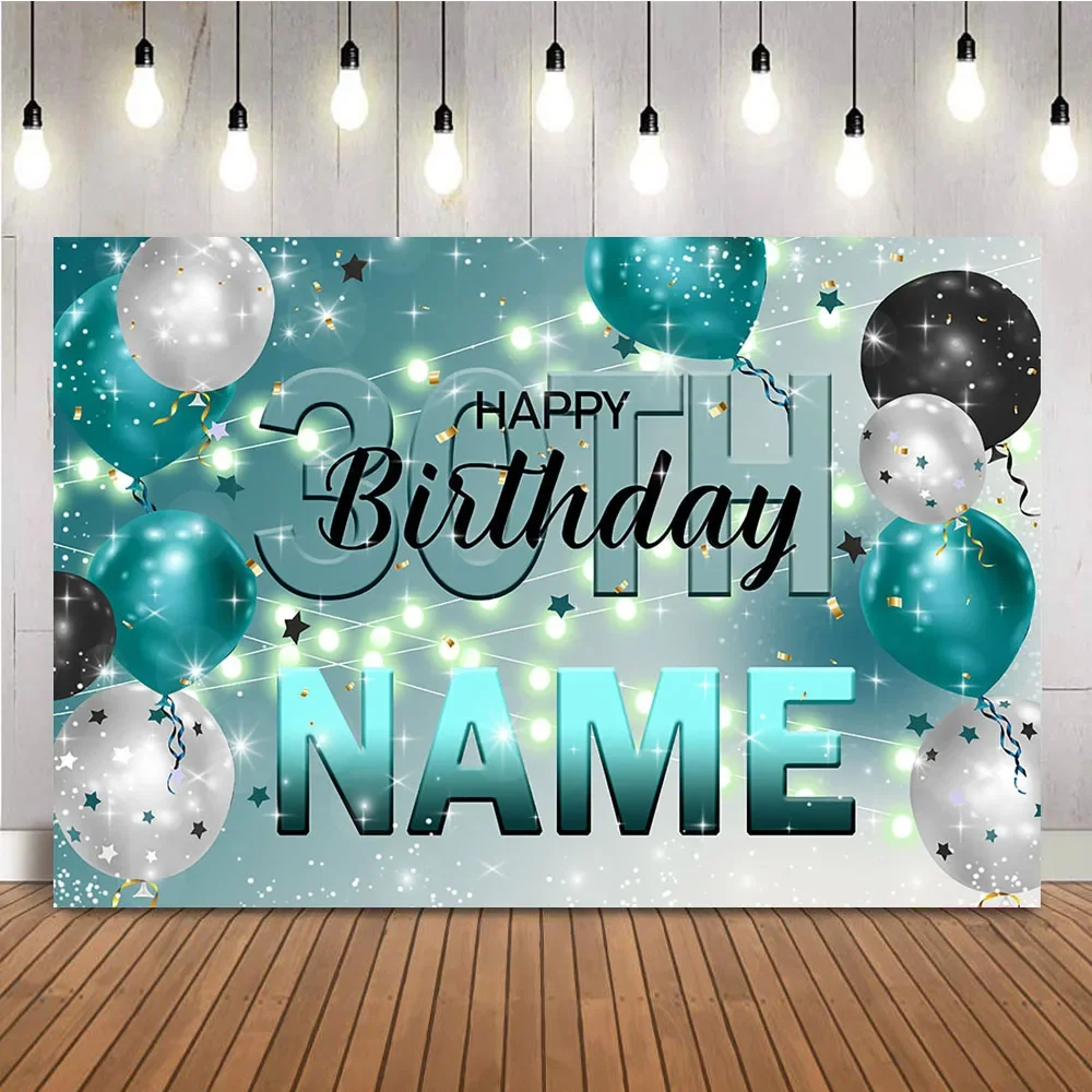 30th Birthday Background Customize Name Personalize Backdrop Adult Theme Thirty Birthday Photo Background Decoration