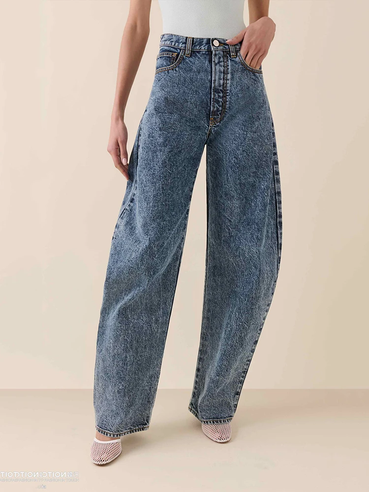 

Vintage washed do old jeans y2k fashionable hottie wear banana pants type Slim high-waisted women's pants 2024 Autumn New