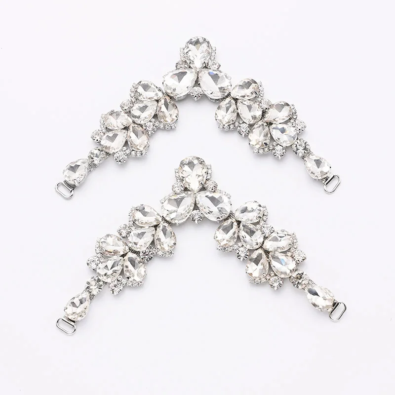 Free Shipping 12 pcs/lot Rhinestone Shoe Buckle Apparel Buckle Bridal Bikini Connector Headband Connector LWHB049