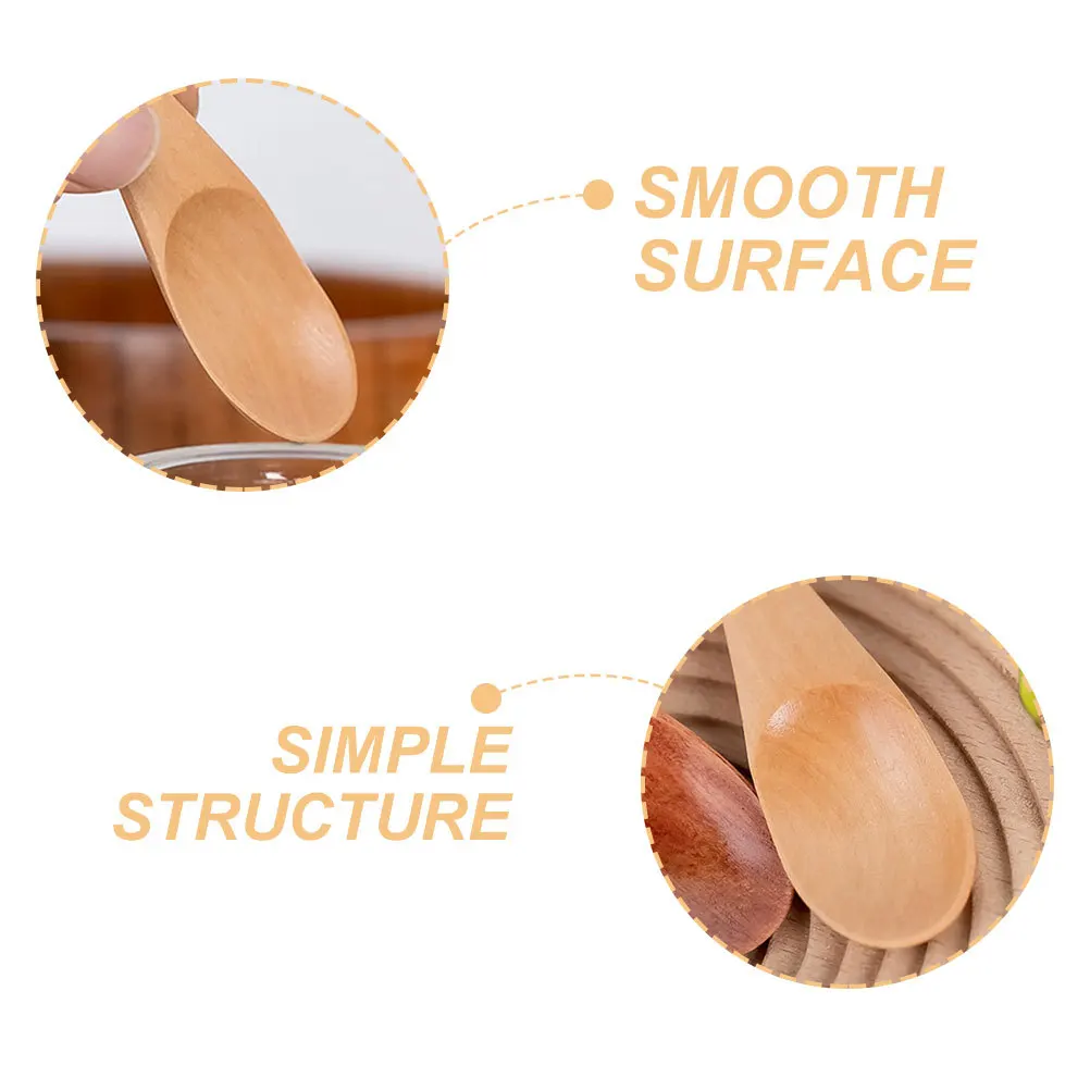 

4Pcs Milk Powder Scoops Mini Wooden Spoons Short Handle Compact Salt Tea Scoops Kitchen Spice Seasoning Small Spoons