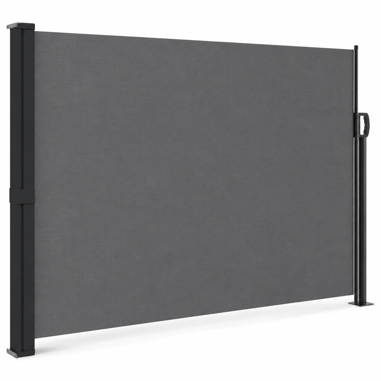 Einziehbare Seitenmarkise 140x600 cm Anthrazit, Wasserdicht UV-Beständig Winddicht Sichtschutz für Balkon Terrasse Garten, Outdoor-Sonnenschutz, Einfache Montage