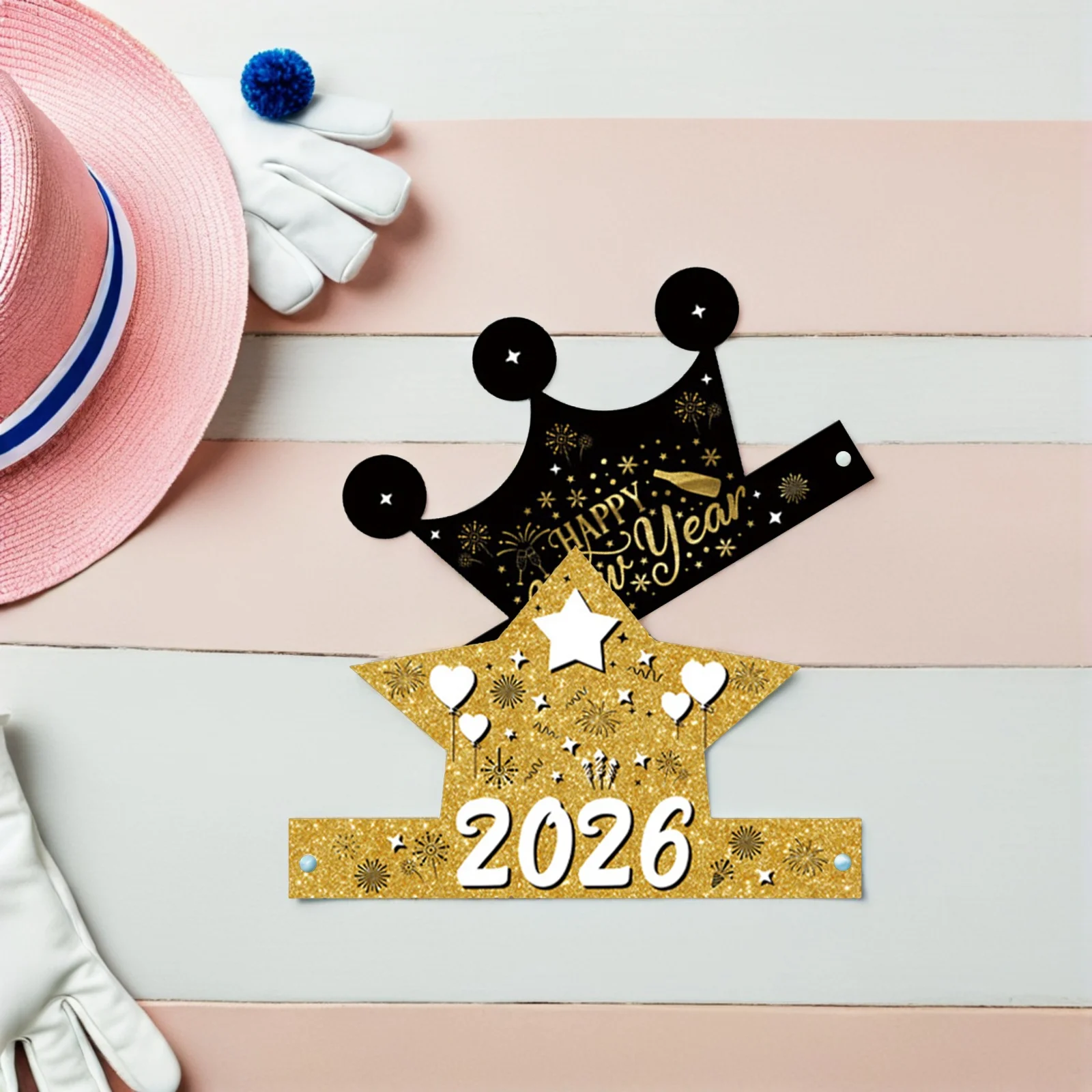 12 stücke Neujahr Party Hüte Festliche Papier Krone Hüte Silvester Party Dekorationen Foto Requisiten Countdown Karneval Maskerade