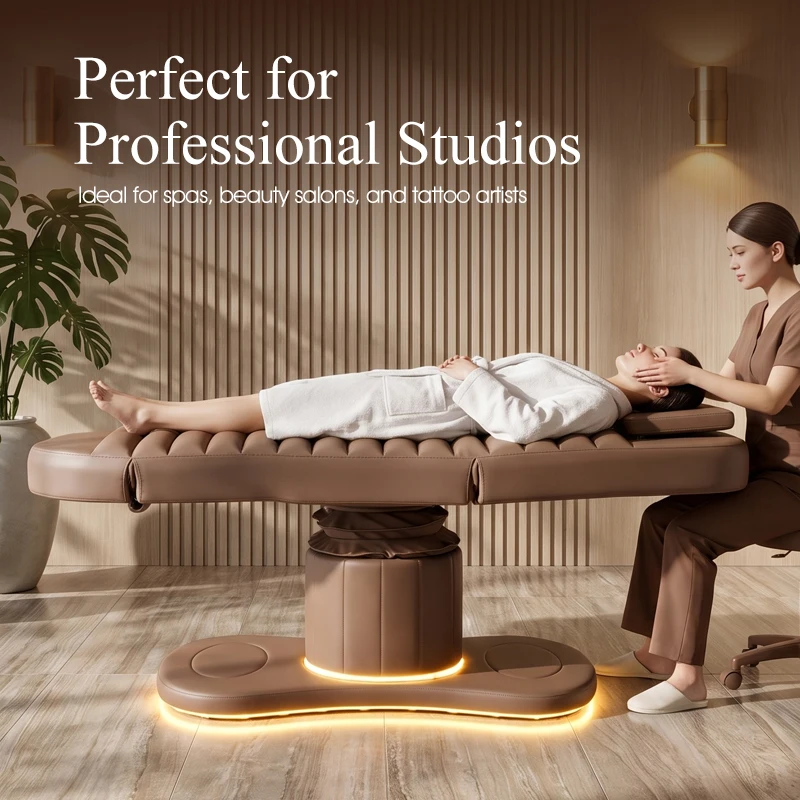 Luxurious 3-Motor Massage Bed for Beauty Salon Durable Stain-Resistant Furniture Caterpillar Shape Beauty Bed