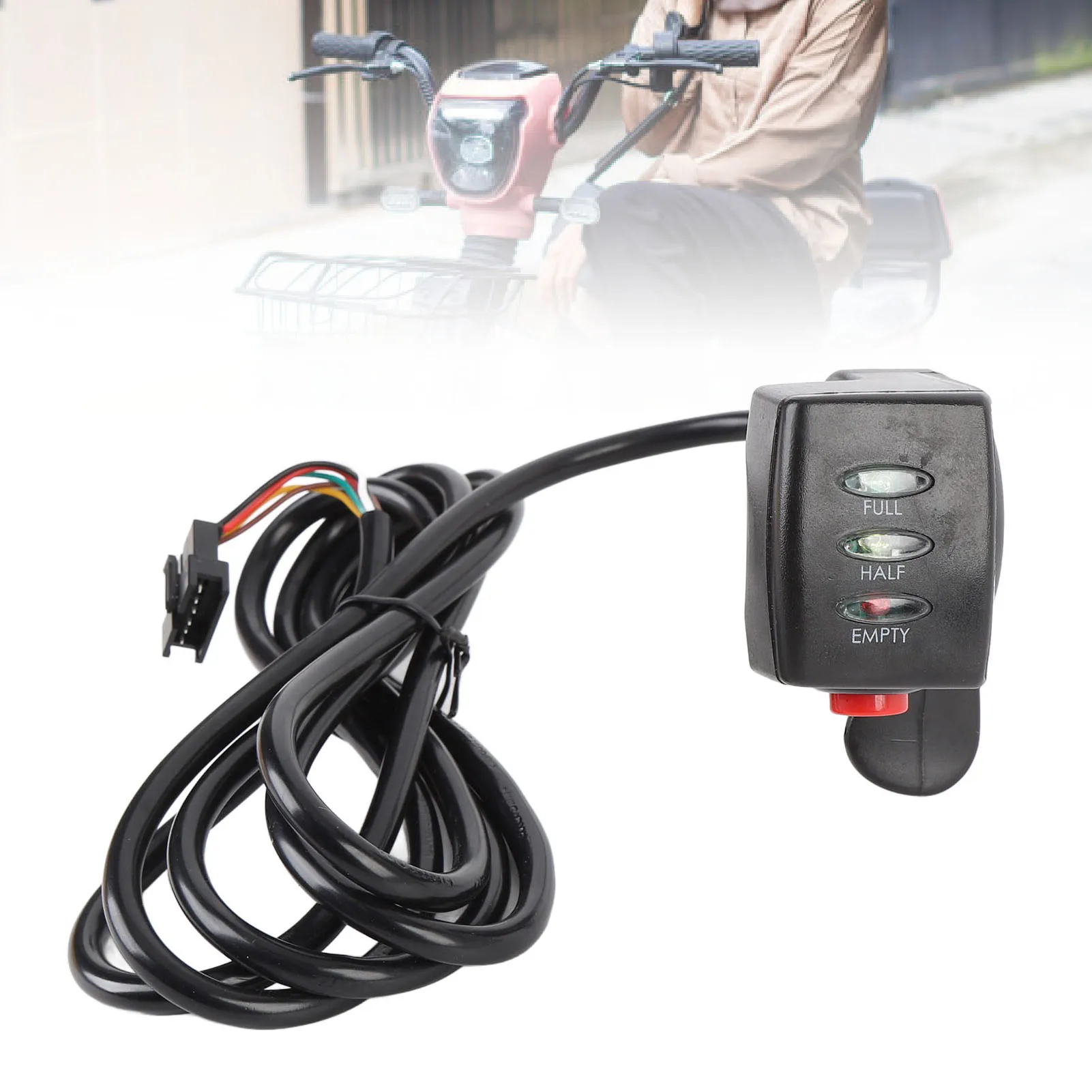 

Thumb Throttle Speed Controller Electric Throttle Accelerator Wear Proof Power Indicator SM Connector for 2.22cm Handlebar