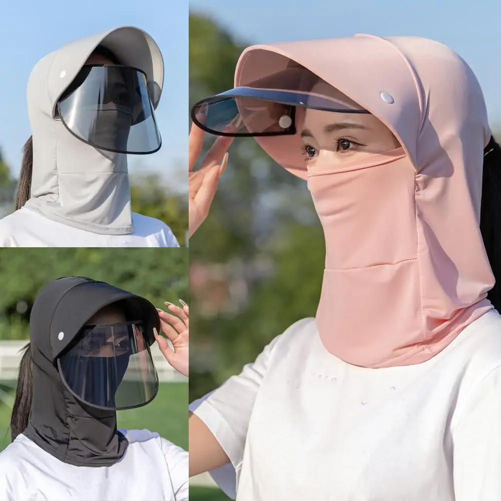 Sunshade And Sunblock Hat Covering Face Veil Full-face Women's Outdoor Cycling Summer Sun Hat Sun Hat Women's Full Face Mask