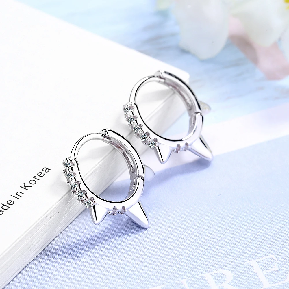925 sterling silver earring creative design Tapered willow ear ring personality trend ear bone cute girl boy silver ear jewelry