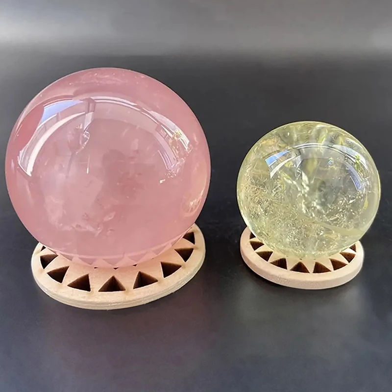 Crystal Ball Holder Wooden Crystal Ball Base Stand Hollow Crystal Sphere Stand Hollow Sunflower Design For Crystal Ball Display