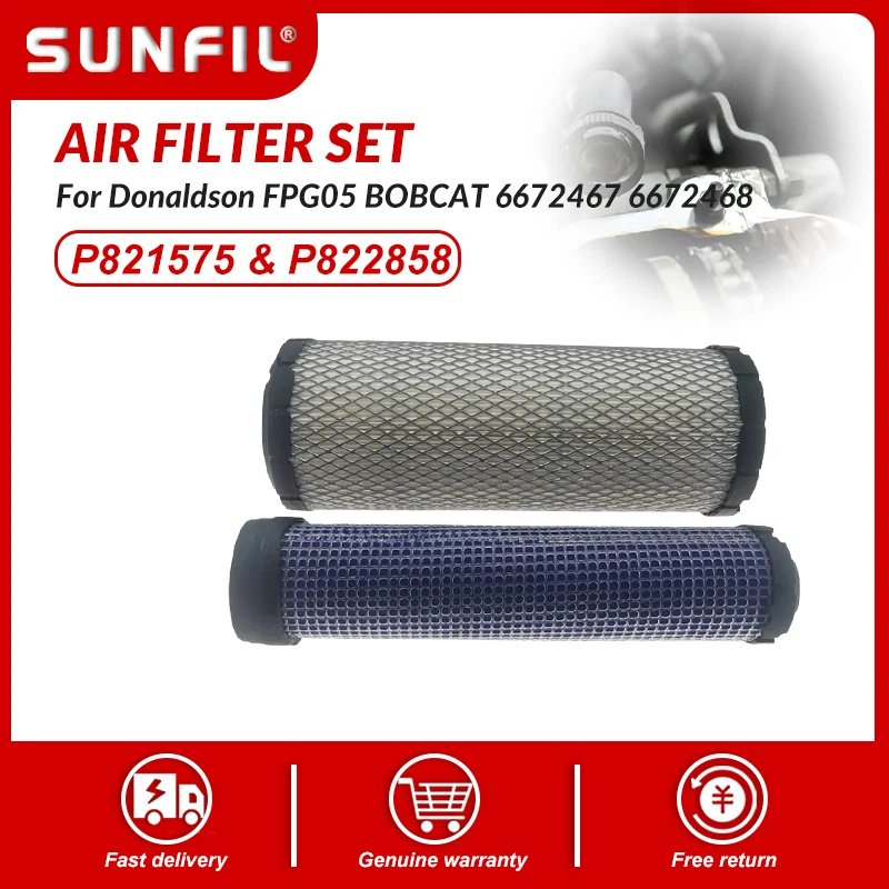 

Air filter set P821575 & P822858 For Donaldson FPG05 BOBCAT 6672467 6672468