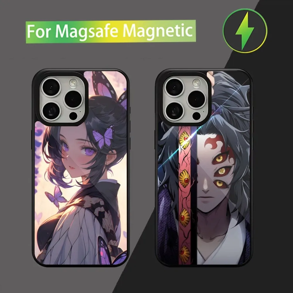 حافظة هاتف D-Demon S-Slayers لهاتف iPhone 16,15,14,Plus,Pro,Max Magsafe شحن لاسلكي مغناطيسي