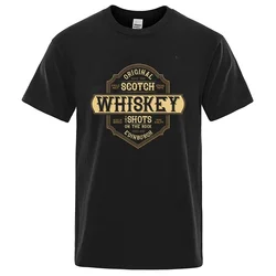 Men's Brand T-shirts Tops Funny Black Tees Tshirts Whiskey Drink Graphic T Shirts Harajuku Streetwear Hip Hop T Shirt Clothing