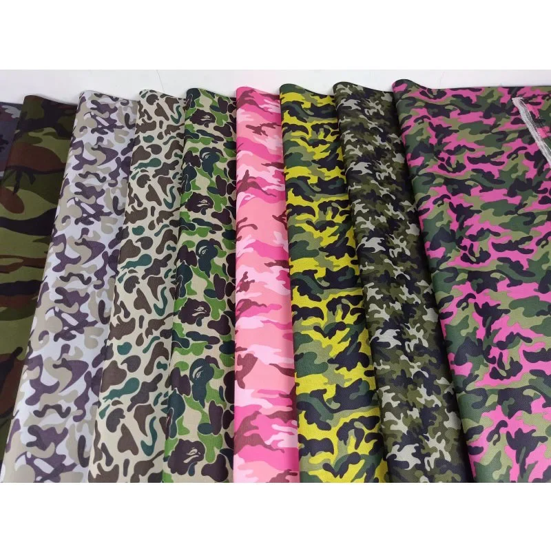 Camouflage Waterproof Fabric Oxford 600D PVC By The Meter for Awning Tents Sewing Green Pink Diy Thickened Printed Coating Cloth