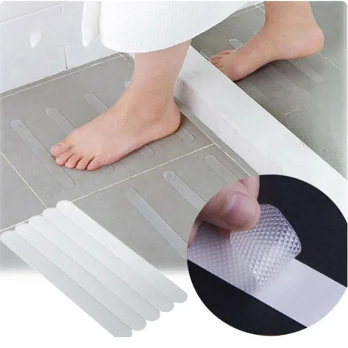 Anti Slip Shower Sticker, Transparent Bathroom Bathtub, Self-adhesive Waterproof Seat Belt, Long Strip Shape 5/12/24 Pcs Bag 