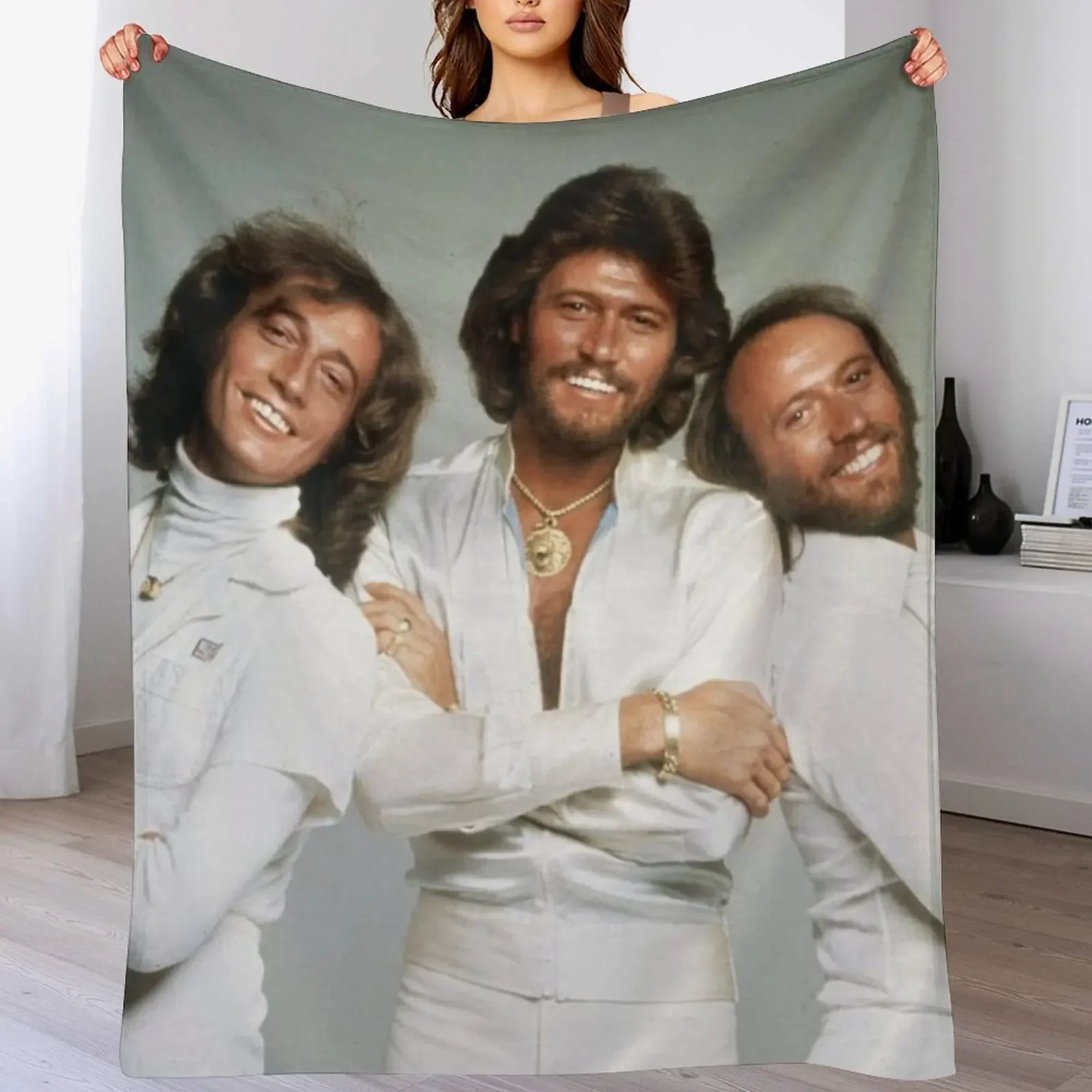 

White Gees Throw Blanket Warm Accent Blanket for Living Room Decoration
