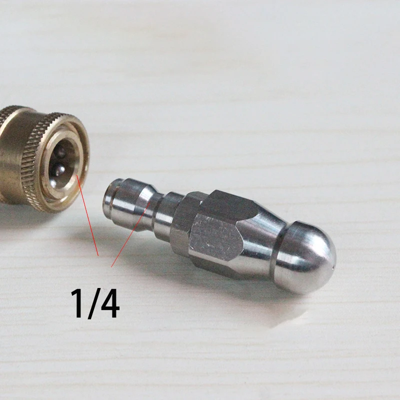 1/4 3/8 Jetter Washer Nozzle Drain Sewer Dredge Cleaning Pipe Nozzle Stainless Steel Rotary Nozzles Quick Plug Drain Hose Nozzle