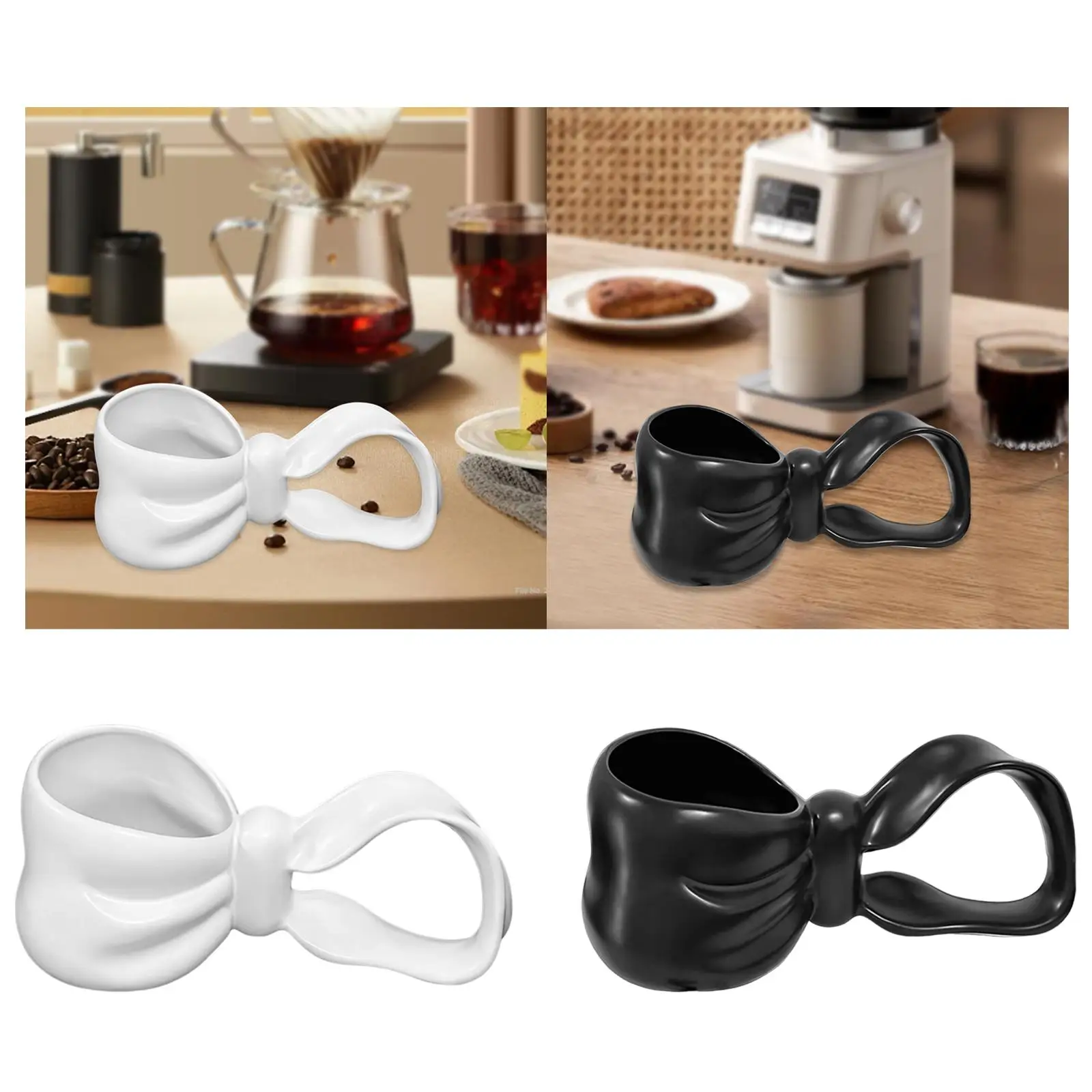 

Ceramic Coffee Mug Porcelain Mug Home Decor Cute Reusable Bow Knot Coffee Cup Tea Cup for Office Girls Men Women Kitchen
