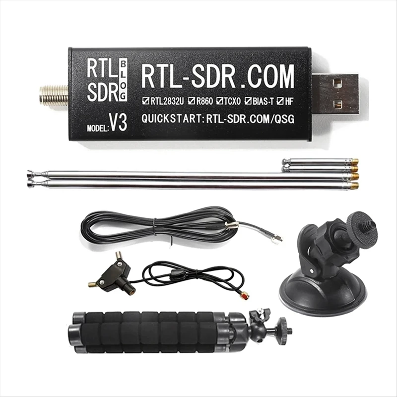 Para RTL-SDR Blog V3 RTL2832U TCXO receptor Kit completo HF Biast SMA Radio definida por Software 500Khz-1766 Mhz hasta 3,2 Mhz