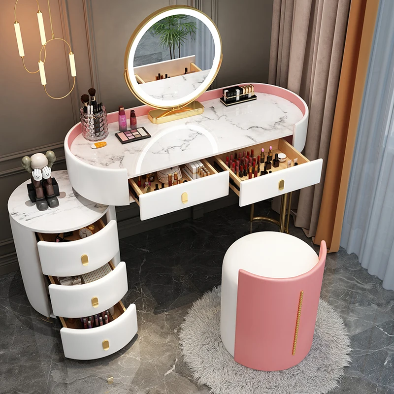 

Cheap Bedroom Dressing Table Led Light White Chair Luxury Dressing Table Drawer Women Toaletka Dla Dziewczynek Furniture Sets