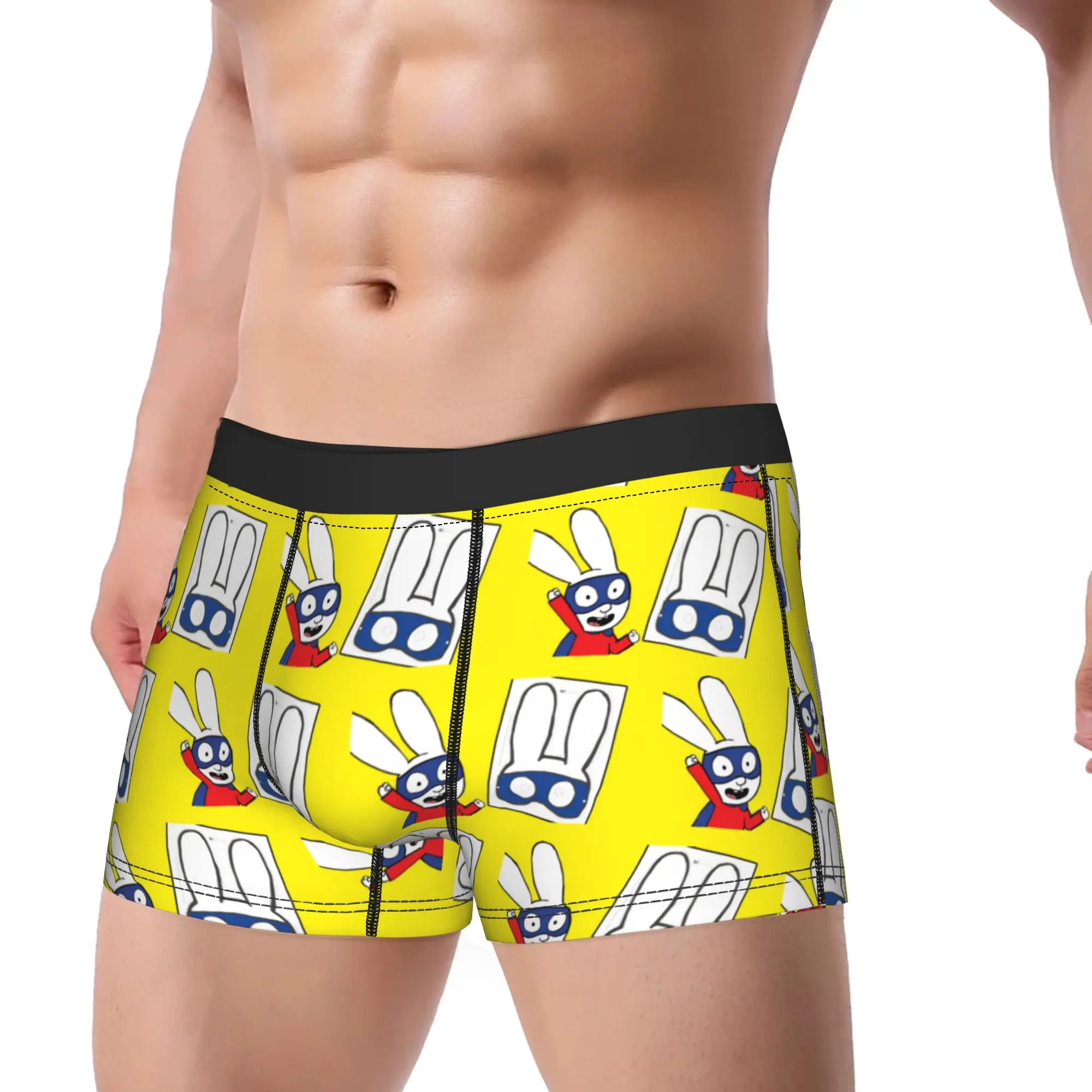 Men's Simons Rabbit Underwear French Cartoon Printed Boxer Briefs Shorts Panties Male Breathable Underpants Plus Size