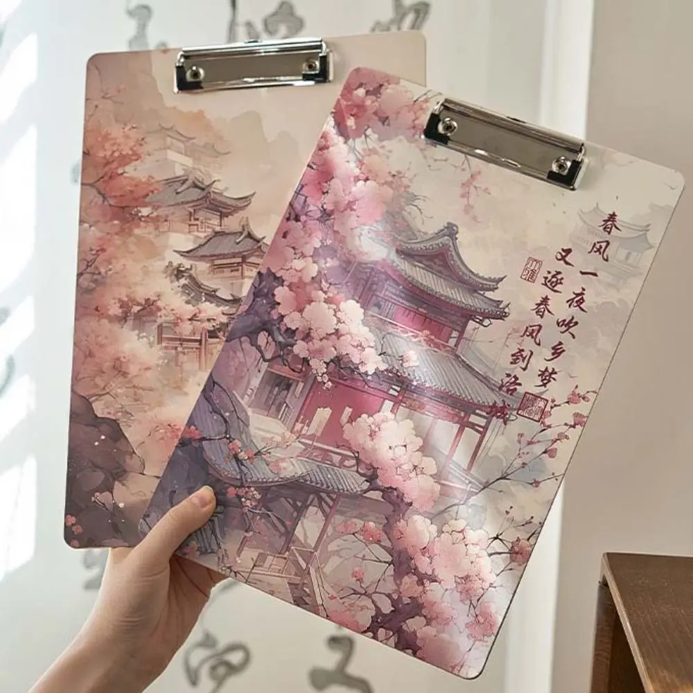 Chinese Style Clipboard Paper Storage Document Holders Writing Pad Letter Size Memo Clip A4 File Folder Stationary