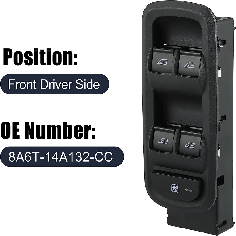 

Car Door Window Control & Lock Switch, Direct Fit Replacement 8A6T-14A132-CC for Ford Fiesta 2011 -2013