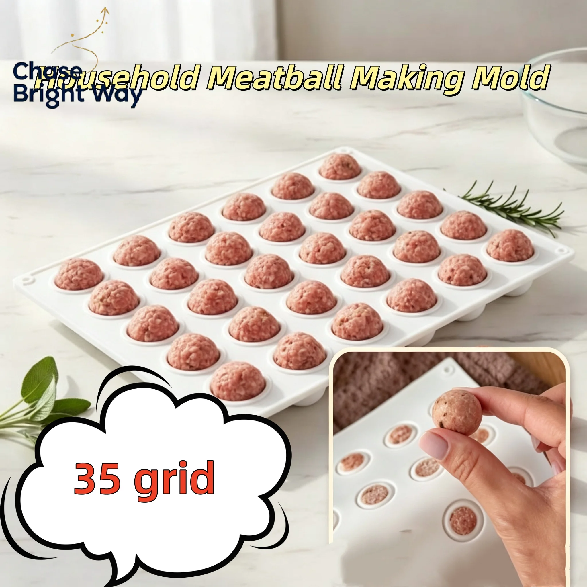 1PC Household Meatball Making Mold 35 Grid Silicone Reusable Meatball Making Tool For Fish Balls Beef Balls Mold Kitchen Tools