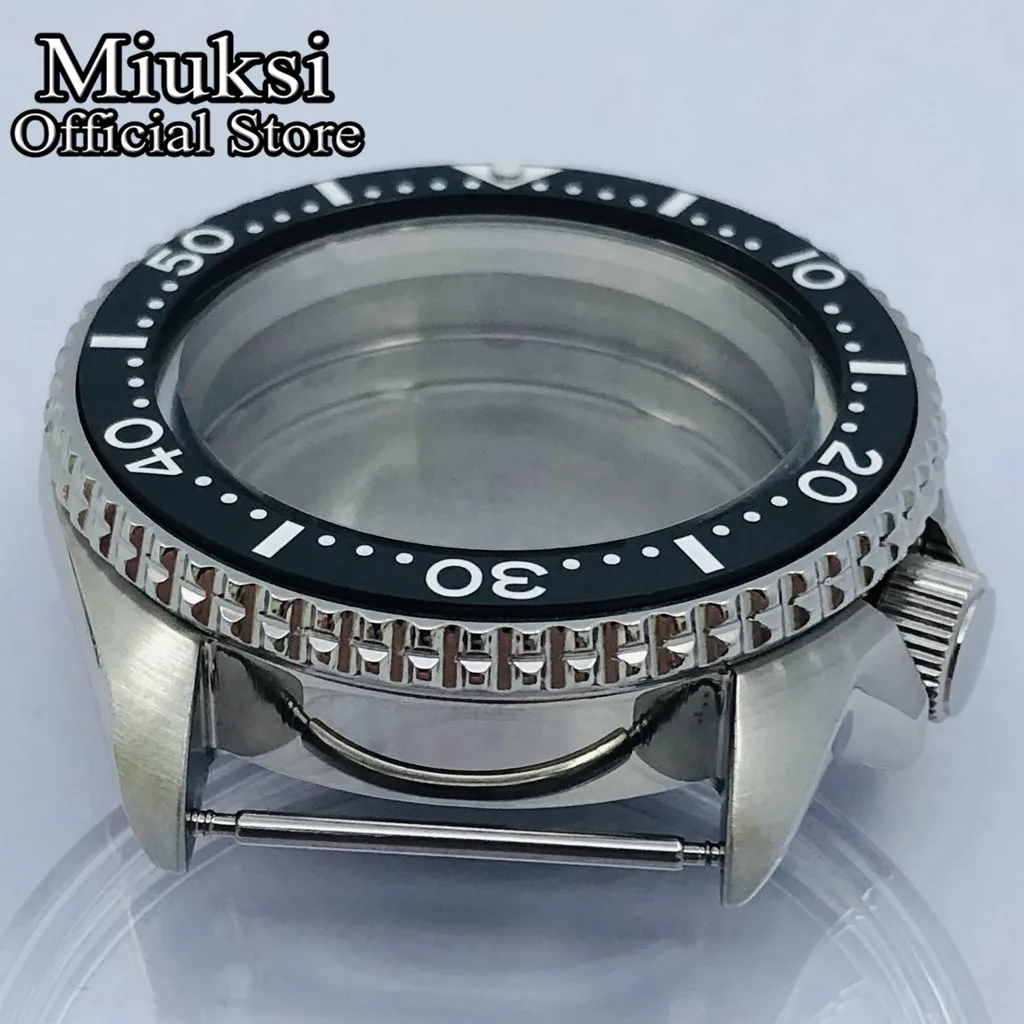 Miuksi 42mm silver sterile case sapphire glass ceramic bezel fit NH35 NH36 movement