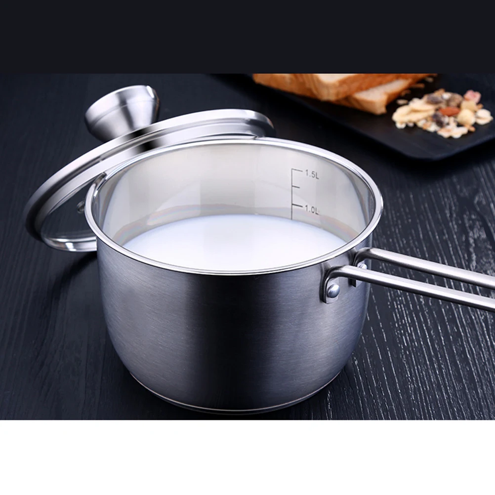 

Stainless Steel Milk Pot Multifunctional Cooking Pots Instant Noodle Saucepan Stew Heating Bowls Easy Clean Use