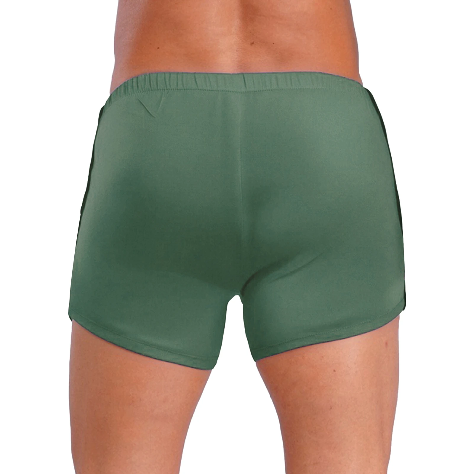 남성 수술 후 적응 형 복서 반바지 성인 신축성있는 허리 양면 찢어진 반바지 노인 침대에 누워있는 환자를위한 속옷