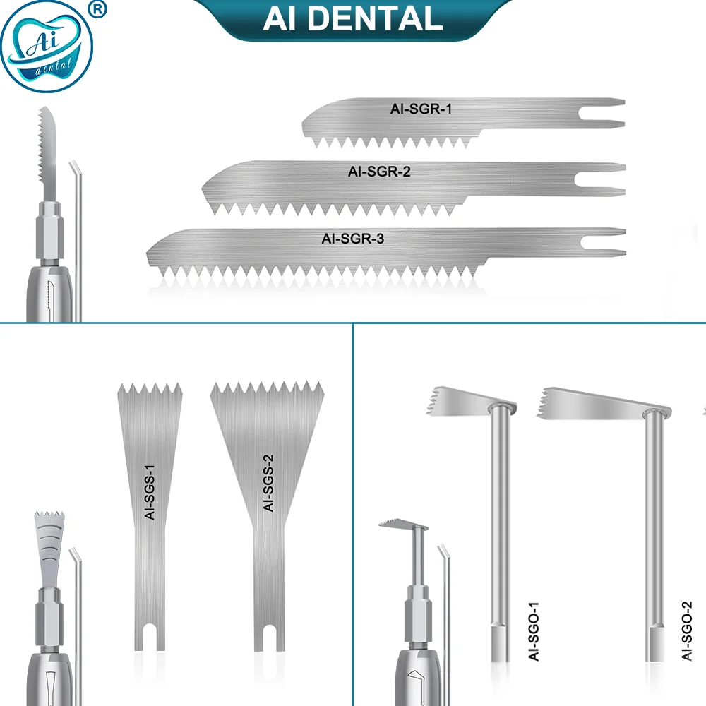 AI-SGR/SGO/SGS Dental Handpiece Saw Blades D/T/Y Shape Bone Cutting Micro Saw Accessories for Dental Korea Implant Handpiece