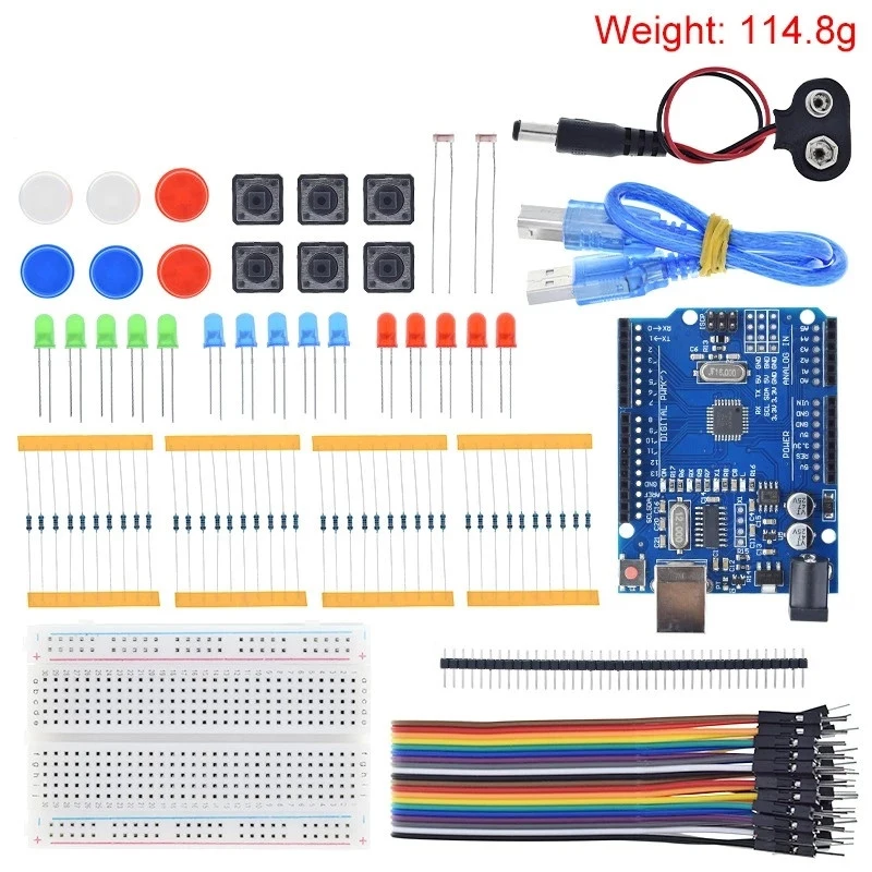 12in1 DIY Electronic Starter Kit for UNO R3 Arduino STEAM Circuit Board Electronics Programmable Engineering Coding Education