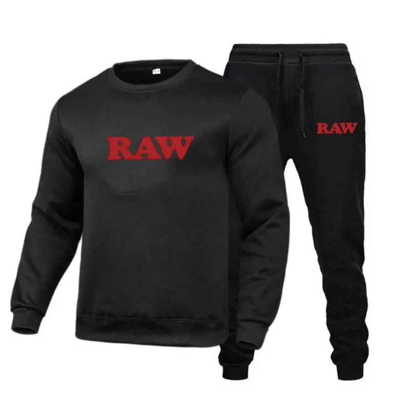 

Cotton Tracksuit Men RAW Pants Sets Man Sweatshirt Sweatpants 2 piece Mens Set Sport Suit Cotton Sweatsuits jogging Male set