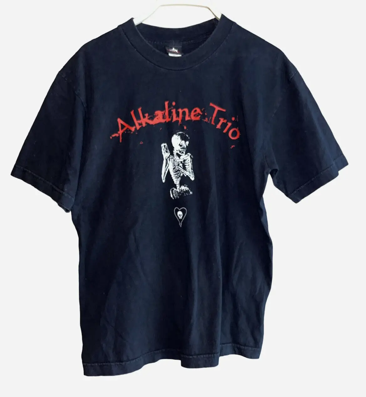 

Vintage 2000s Y2K Alkaline Trio Emo Black Red White Skeleton T Shirt