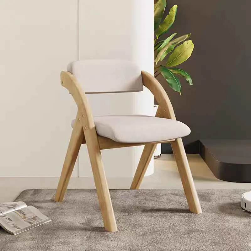 Solid Wood Folding Chair Living Room Backrest Chair Creative Dining Chairs Modern Office Chairs Nordic Furniture Leisure Seat