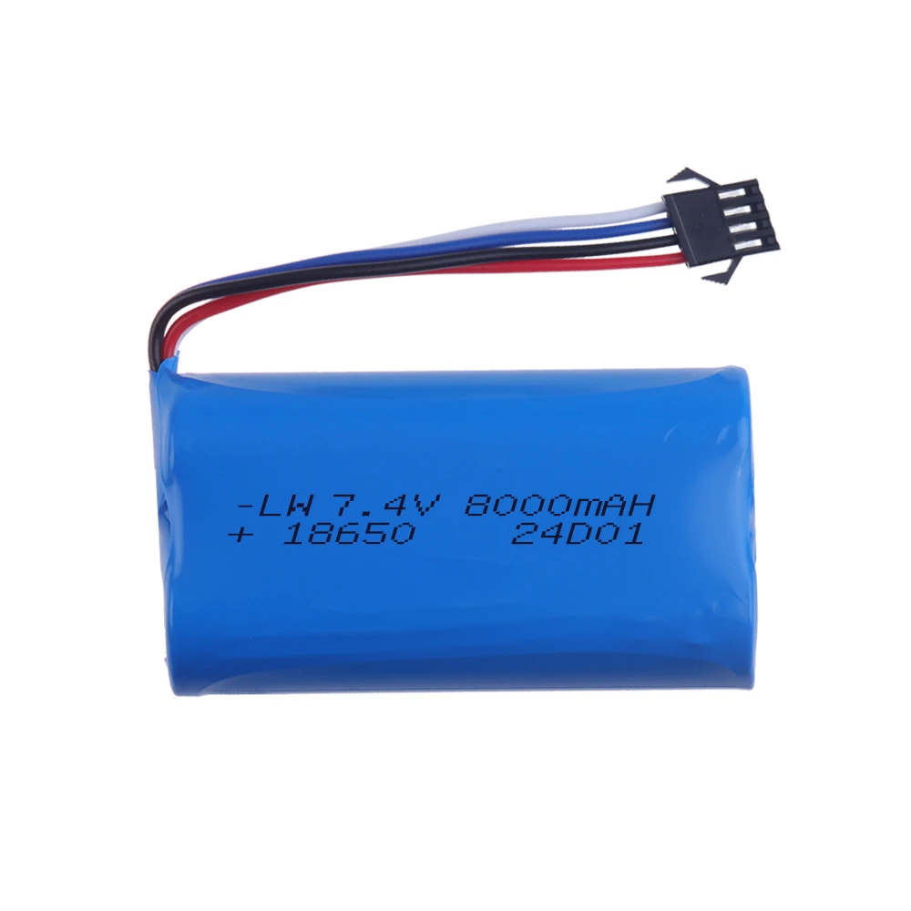 Brand New 7.4V 8000mAh 18650 lithium-ion battery / with SM4P plug for water gun RC truck ship helicopter toy battery accessories