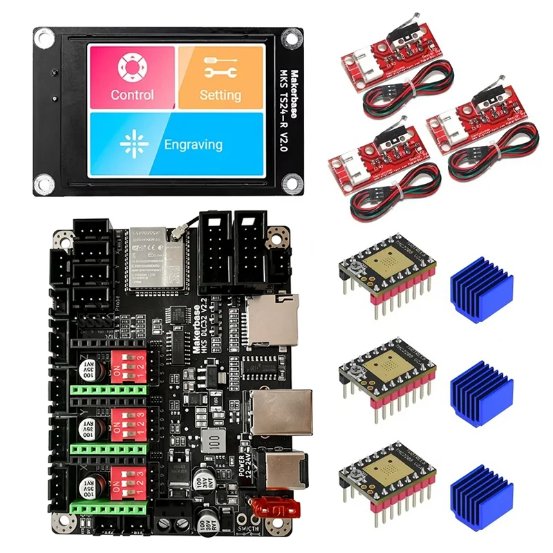 Makerbase MKS DLC32 V2.2 Offline Controller Control Board 32bit Motherboard ESP32 WIFI TS24/TS35 Screen For CNC Laser Engraver