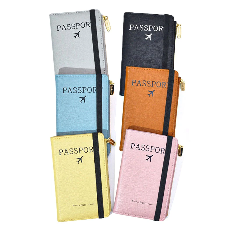 RFID Retro Business Passport Set For Women And Men PU Leather Passport Clip Multi-function Credit Card Holder Travel Accessories