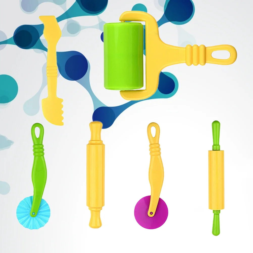 6 قطعة متعددة الوظائف لتقوم بها بنفسك يده الأسطوانة الطين شوبك للأطفال أداة العجين البلاستيسين النمذجة مجموعة التعليمية الفن الحرفية ل #5