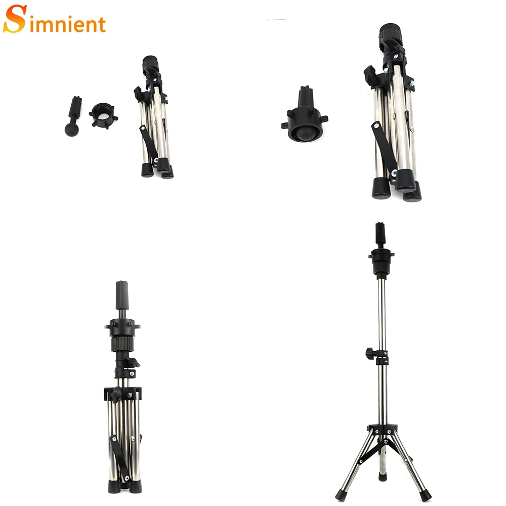 Tripod tata rambut Salon, pemegang kepala palsu manekin latihan tata rambut, Tripod bisa disesuaikan, penjepit cetakan