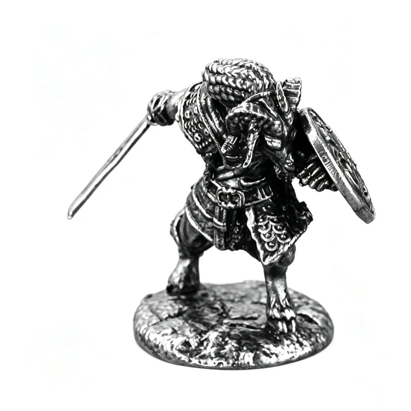 White Copper Metal Minotaur Warrior Miniature, Finished Tabletop Wargaming Decor Figurine, Collectible Metal Figure Gift