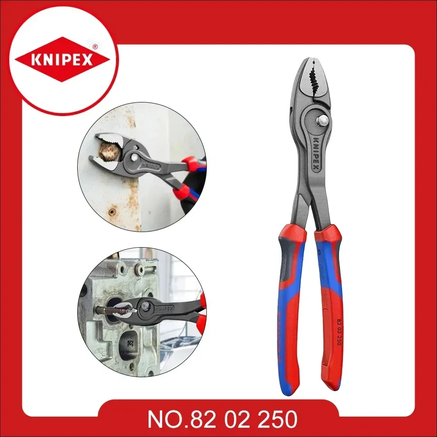 KNIPEX TwinGrip Front and Side Gripping Plier with Push Button Adjustment 250mm Multifunctional Electrical Pliers 82 02 250