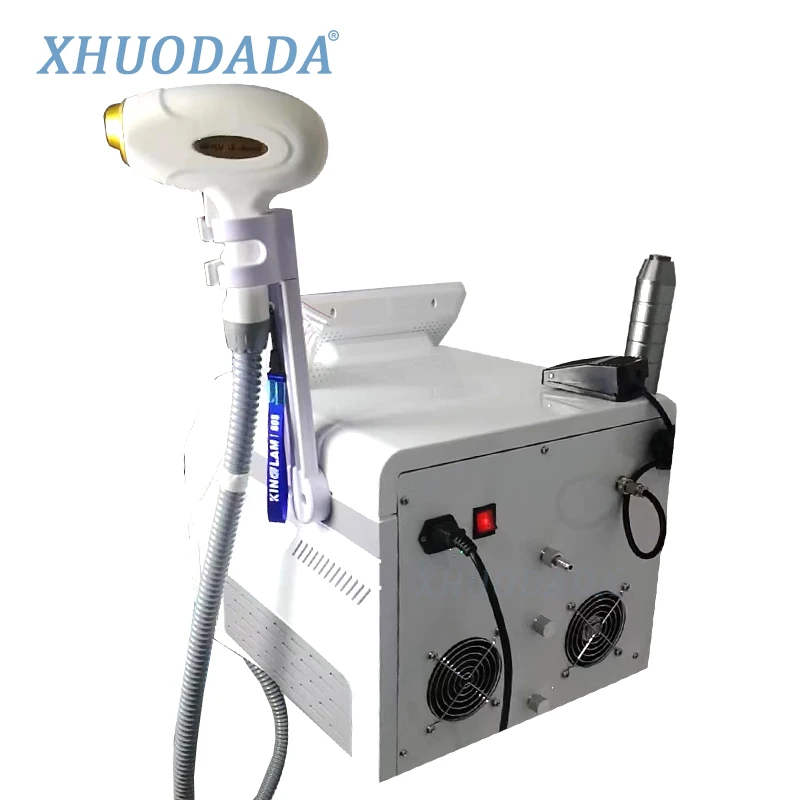 6000 watts2 em 1 808 diodo laser depilação permanente q comutado nd yag portátil máquina de remoção de tatuagem a laser de picossegundo